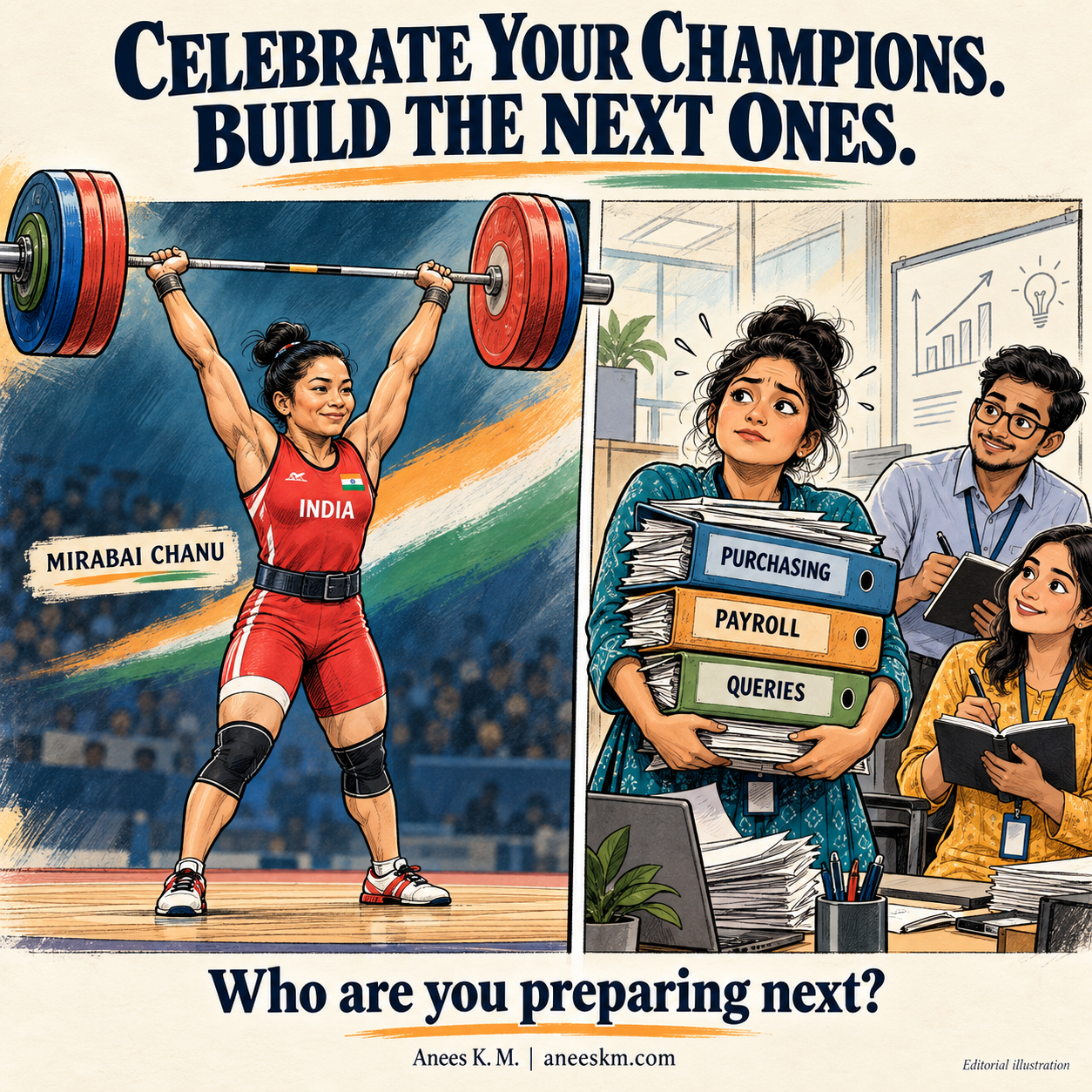 Mirabai Chanu and a fictional business team: who are you preparing next?